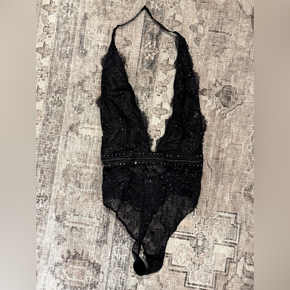 Victoria's Secret Black Lace Bodysuit